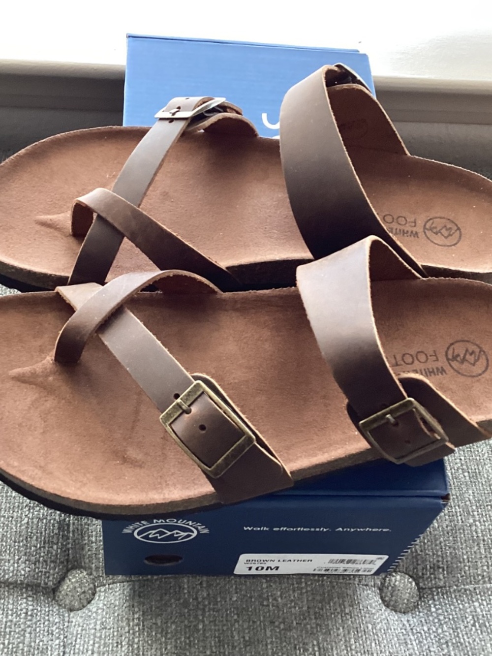 White Mountain Women's Gracie Footbed Sandals, size 10 - Picture 10 of 11